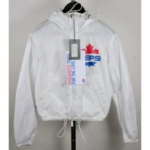 New Dsquared2 sz 38 / Small PEPSI jacket white hooded bomber